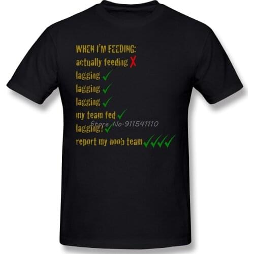 Feeding Cloth Print Oversize T-Shirt League Of Legends Multiplayer Online Battle Arena Game Short Sleeve For Men Streetwear