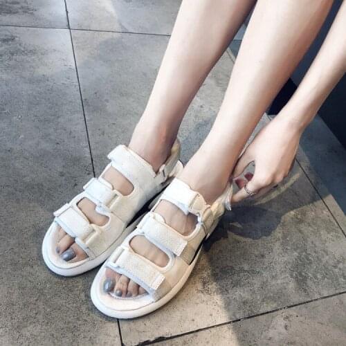 Big Size High heels sandals women shoes woman summer ladies Thick-soled Fishmouth Sandals Magic Sticking Sandals