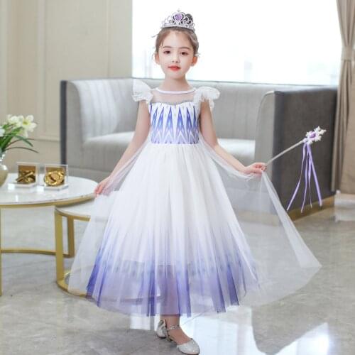Girls Mesh Princess Noble Sleeveless Kid Cosplay Costume Party Wedding Dress Children Clothing