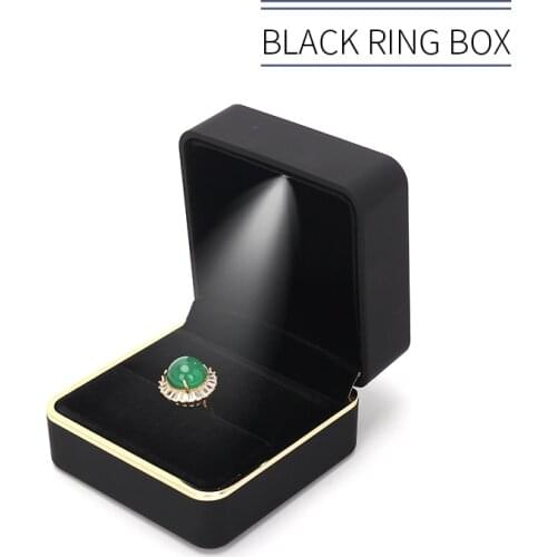 Luxury LED Light Wedding Diamond Ring Jewelry Display Packaging Box Women Earring Pendent Jewellery Holder For Lover Gift Boxes