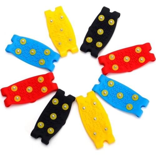 Silicone Anti Slip Snow Ice Climbing Spikes Grips Crampon Cleats 5-Stud Shoes Cover Crampons Shoes Sport Shoe Cover Suppllies