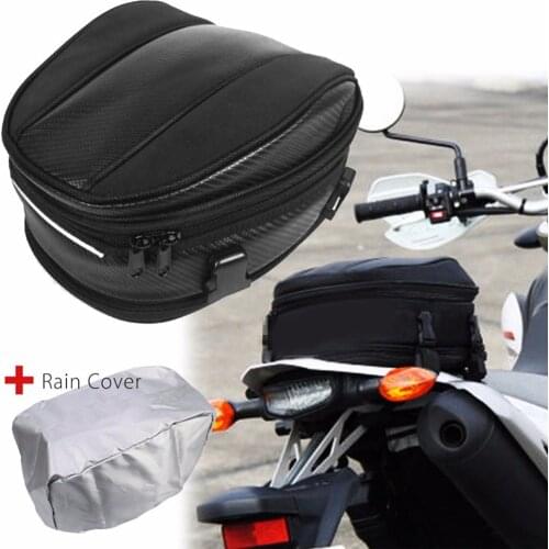 Motorcycle Tail Seat Bag Waterproof Luggage Bag Helmet Bag Durable Black