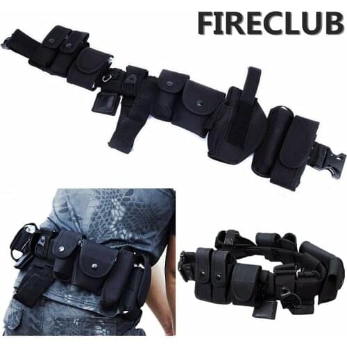 Tactical Belt Military Multifunctional Duty Belt Army Polices Guard Utility Kit Set Handcuffs Pouch Flashlight Case Gun Holster