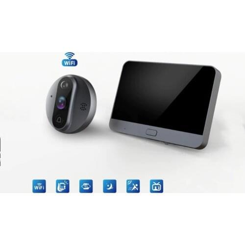 Smart WiFi Video Doorbell Peephole Doorbell Viewer Home PIR Motion Detection Security Monitor Detection Tuya APP Remote Control
