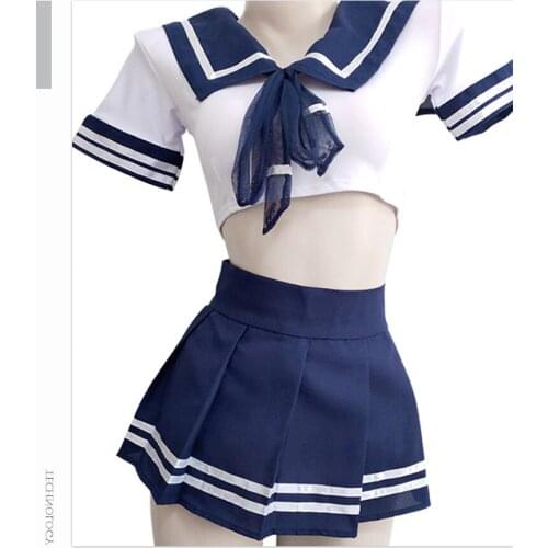 Women Sexy Cosplay Lingerie Student Uniform school girl Ladies Erotic Costume Babydoll Dress Women Lace Miniskirt Outfit