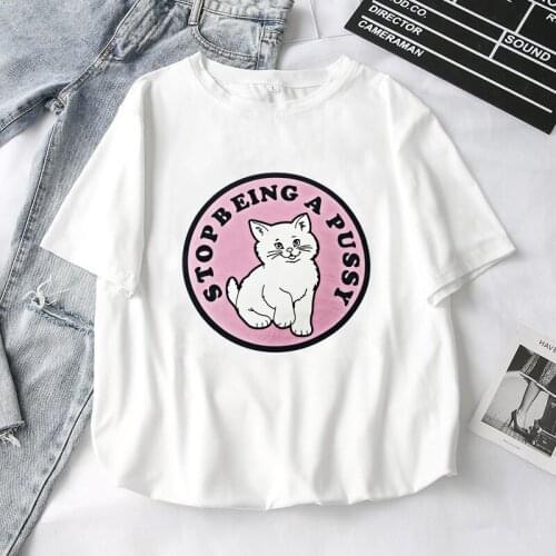 2021 Summer Women T-Shirts Cute Animal Girls Printed Tops Female T-shirt Short Sleeve White T-shirt for Lady Casual Top T-shirt