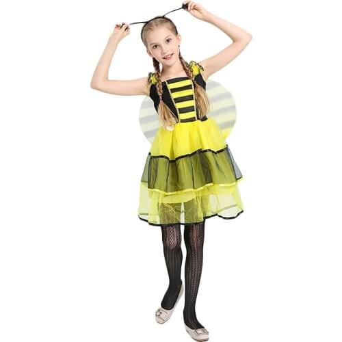3PCS Bee Costume Set Multi-Purpose Lovely Cosplay Outfit Party Costume For Girl Clothing Accessories Stage Performance Props