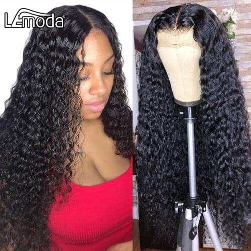 30Inch 13x1 T Part Water Wave Lace Front Human Hair Wigs For Women Brazilian Deep Wave Curly Lace Frontal Wig 180% Density