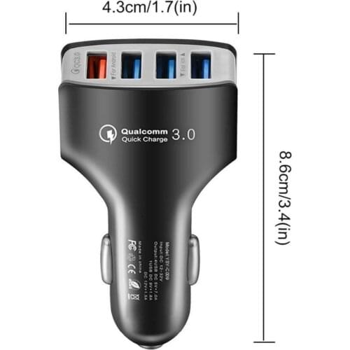 4 Socket DC12/32V Multi Port Car Cigarette Lighter Fast QC 3.0 USB Plug Charger