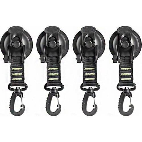 4pcs Outdoor Suction Cup Anchor Securing Hook Tie Down Portable Hiking Camping Tarp Car Side Awning Pool Tarps Tents Carabiner