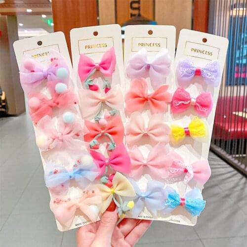 5Pcs/Set Cute Bows Baby Hair Clips Lace Princess Baby Girls Hairpins Barrettes Toddler Kids Headwear Baby Hair Accessories