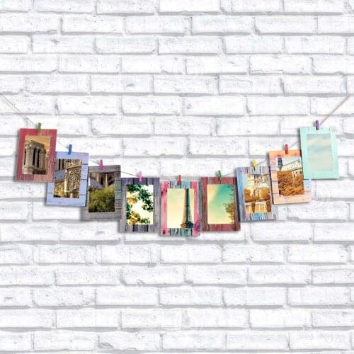 9Pcs Paper Photo Frame 7 inch DIY Wall Photo Frame Clips DIY Hanging Wedding Decoration Album Frames for Pictures