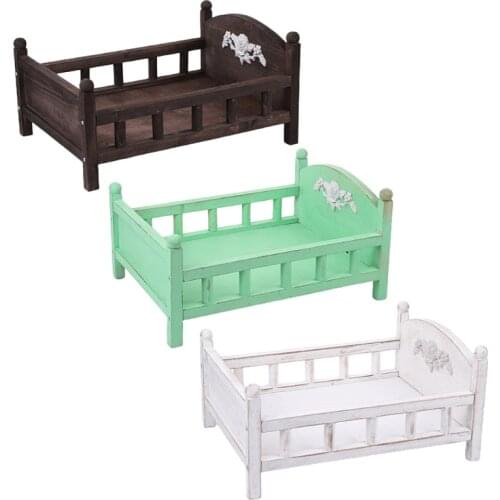 Baby photo shooting of newborn small tea table bed handmade wooden Mini tea table and baby photo prop accessories of mini bed