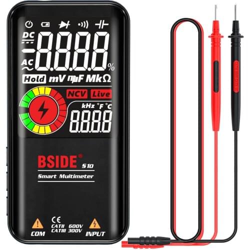 BSIDE Digital Multimeter 9999 Counts 3.5"LCD Color Display DC AC Voltage Capacitance Diode Meter NCV Ohm Hz Continuity Tester