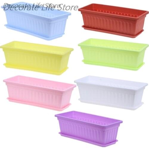 Flower Pots Planters Pot Trays Plastic Pots Creative Large Square Pots For Succulent Plants
