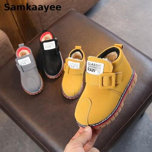 0-8y Children Shoes Kids Boots Winter Baby Martin Boats Boys Girls Ankle Snow Boots Casual Cotton Non-Slip Warm Sneakers S27