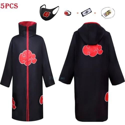 Anime Boruto Cosplay Costume Cloak Ninja Headband Pain Konan Hidan Deidara Collar Robe Cloak Mask Ring Necklace Props Adults Kid