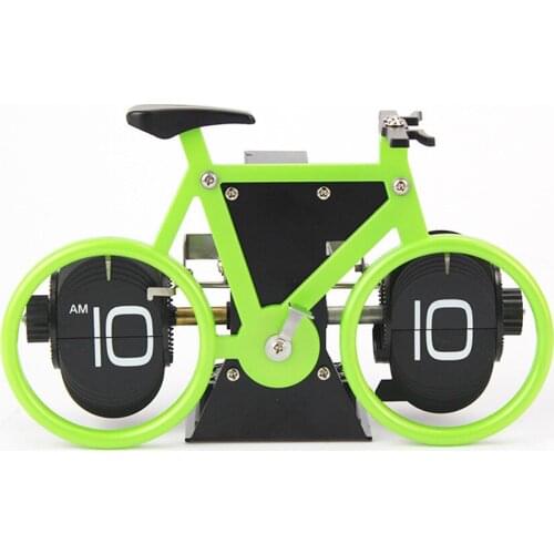 Creative Bicycle Desk Clock Page Turning Table Clock Table Accessories for Office Bedroom Home Decor Free Shipping
