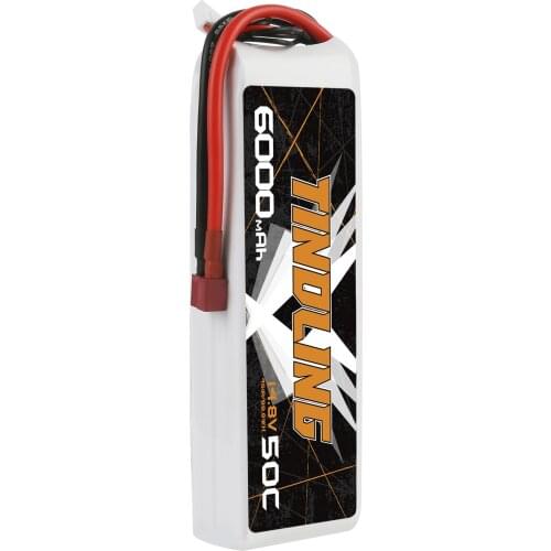 TINDLING 6000mAh 50C 4S 14.8V Lipo Battery with T Plug RC Quadcopter Drone Boat RC Boat toys and model car accessories