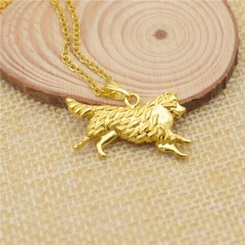LPHZQH Fashion Cartoon Boho Chic Australian Shepherd Dog Pendant Necklace For Women Chain Choker Necklace Jewelry Christmas Gift