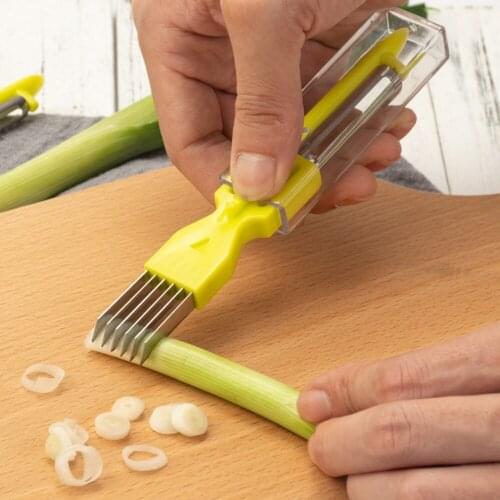 Multifunctional Vegetable Fruit Onion Cutter Slicer Peeler Chopper Shredder Kitchen Gadget Tool Scallion knife Shred