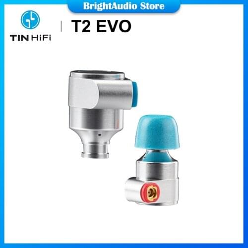TINHIFI T2 EVO Dynamic Driver In-ear Monitor Earphone IEM HIFI Audio Headset with MMCX Detachable Cable Metal Headphone