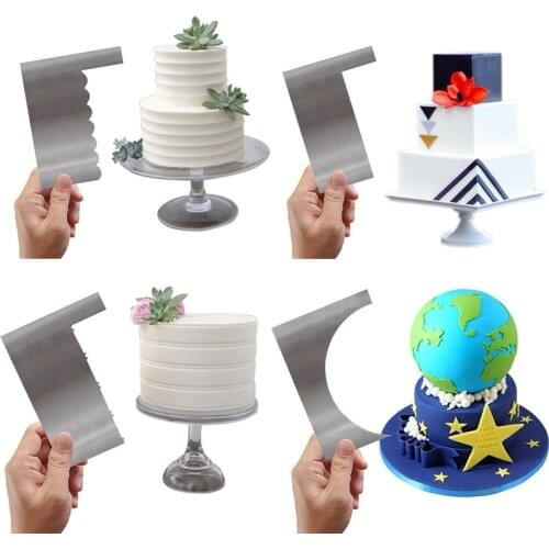Stainless Steel Cream Mold Board Scraper Scraper Cake Odd Earth Instrument Scraper Integrated Cream Scraper