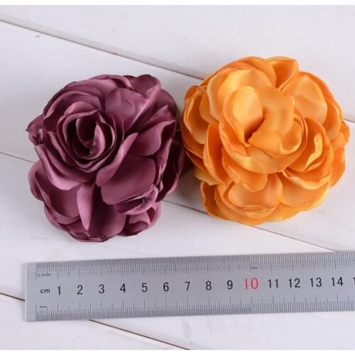 Nishine 80pcs/lot Artificial Rose Flowers Handmade Rosette Burning Flowers for Diy Kids Girls Hair Accessory