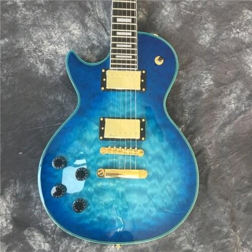 New custom electric guitar high quality mahogany wood body with quilted maple top left hand guitar free shipping