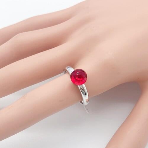 11.11 Sale New Fashion Open Rings with Real Austrian Crystal Rings For Women Elegant Wedding Party Rings Accessories Girls Gift