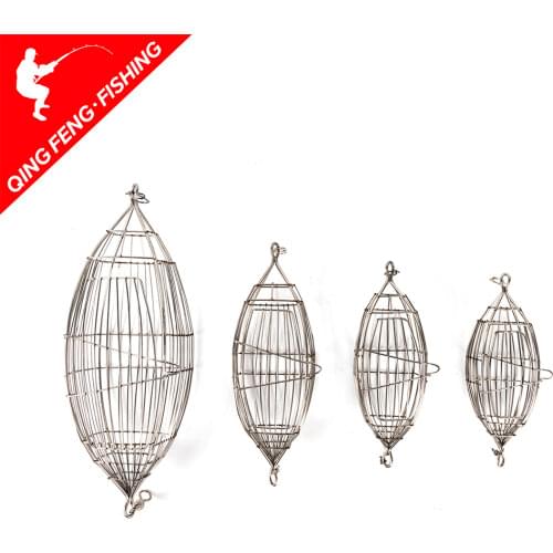 2021 new outdoor fishing stainless steel bait cage olive type freshwater sea fishing deep bottom bait cage