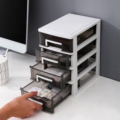 2/3/4/5 Layers Desk Organizer Transparent Desk Organizer Box Stationery Makeup Small Things Storage Drawers Plastic Storage Box