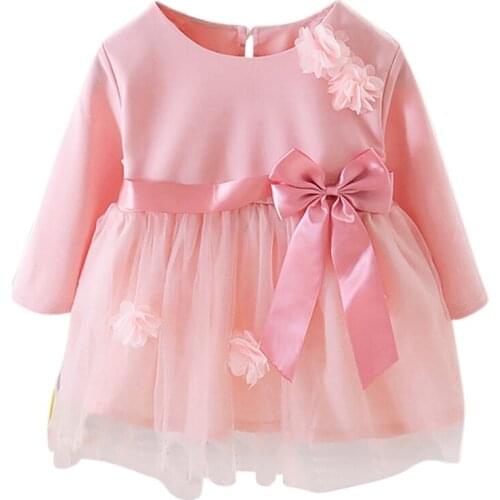 Autumn Fall Printing Dress Skirt Baby Girl Long Sleeve Stitching Princess Dress Cotton Casual Outfits Cute Kids Girl Dress