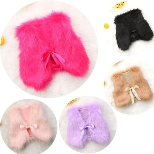 Autumn NEW Baby Girl Faux Fur Vest Waistcoat Kid Warm Winter Jacket Outwear Coat 6-12M 1-5Y