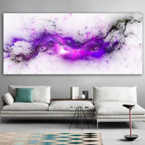 Large Size Poster Wall Art Prints Purple Cloud Abstract Oil Painting Canvas For Living Room Home Decor Picture No Frame