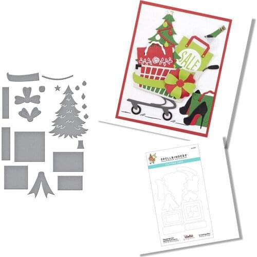 Christmas Metal Cutting Dies 2021 New Tree Box Garland Scrapbook Diary Decoration Stencil Embossing Template DIY Greeting Card