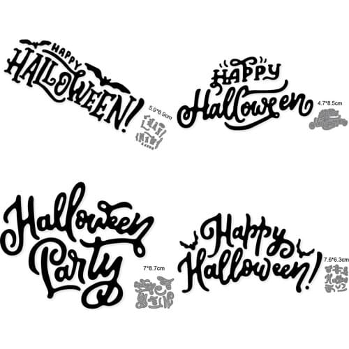 Happy Halloween Letters Pumpkin Witch Hat 2021 New Metal Cutting Mold Scrapbook Embossed Paper Card Album Craft Paper Cutting