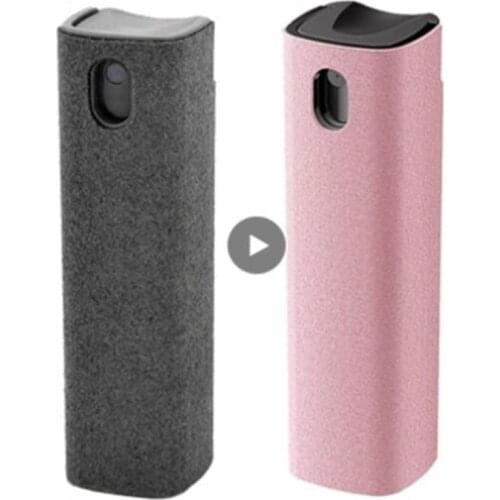 2 In 1 Phone Screen Cleaner Spray Portable Tablet Mobile PC Screen Cleaner Microfiber Cloth Set Glass Cleaning Artifact Storage