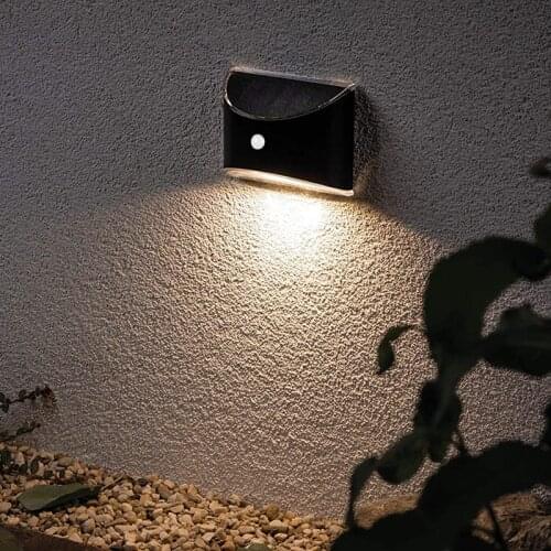 Led Solar Light Outdoor PIR Motion Sensor LED Wall Lights Sconce Waterproof Solar Garden Wall Lamp Fence Stair Lighting