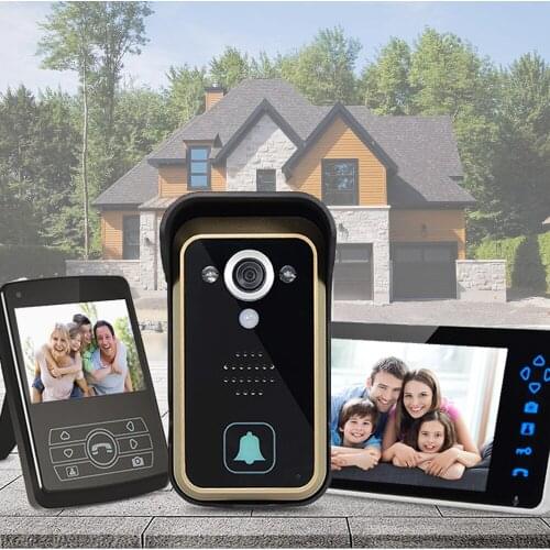 JORANK 7 Inch Video Door Phone Wireless Door Intercom Monitor Waterproof Video Doorbell IR Night Vision Door Camera