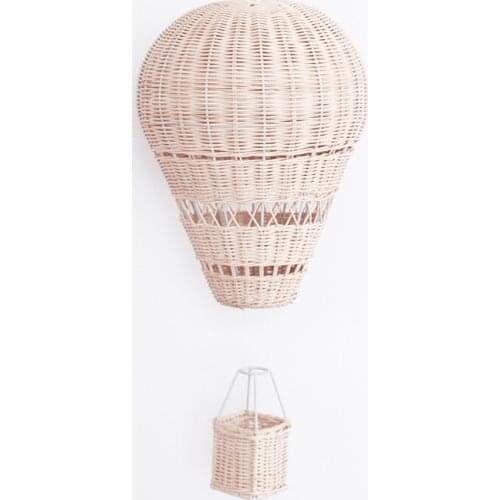 Rattan Weaven Hot Air Balloon Ornaments Kids Room Decoration Nordic Style Children Bedroom Handmade Craft Wall Hanging Decor