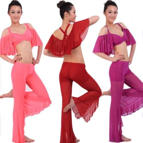 Bellydance Costume Spandex Rushed Women Belly Dance Suit Top +skirt For Square Clothes Set S66 K66