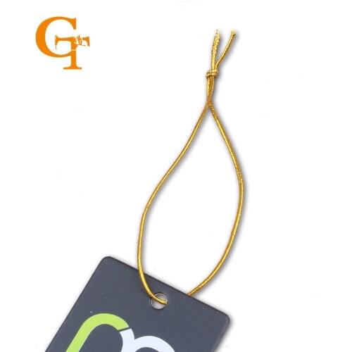 1mm gold elastic hang tag string for clothing, shiny gold elastic cord tie into garment ,220 yards/lot