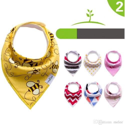 4pcs/set baby cotton bibs girls boys fashion cute burp Cloths series double layer cartoon lovely pattern bibs 60styles