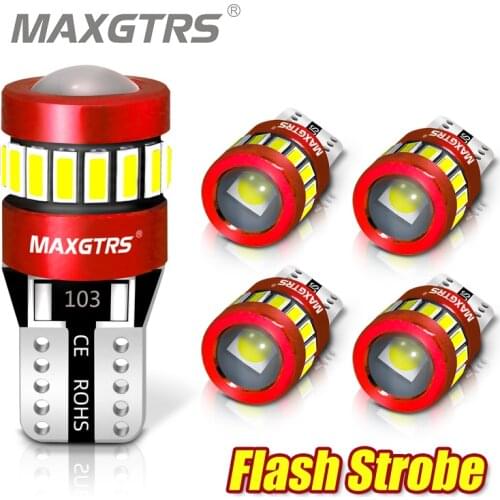 5x Flash Strobe T10 194 168 Led Bulb w5w 3014 Chip Car Clearance Lights Reading Interior License Plate Lamp White Red Yellow