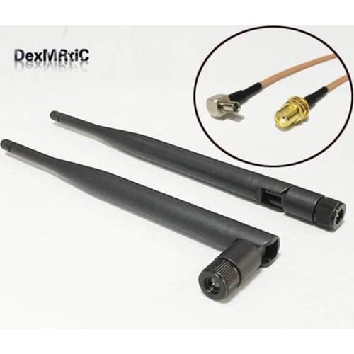 3G Antenna Rubber 5dBi 850/900/1800/1900/2100 MHZ SMA Male Connector + SMA Female Connector To TS9 Male Connector RG316 Cable