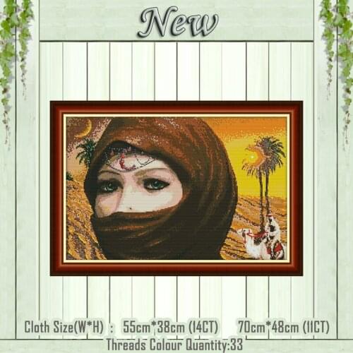 Arab beauty decor diy paintings counted printed on the canvas DMC 11CT 14CT kits Chinese Cross Stitch embroidery needlework Sets