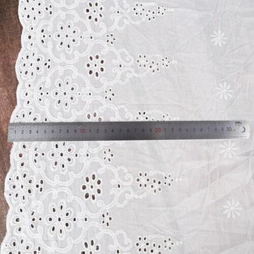 White Floral Hollow Lace Cloth Embroidered Womens Summer Cotton Cloth Hollow Lace Fabric