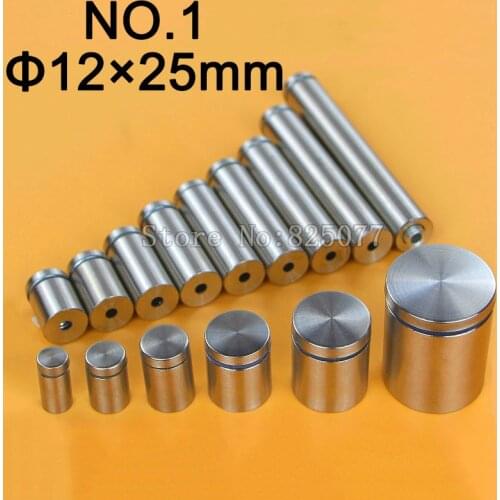 DHL 1000PCS Diameter 12x25mm Stainless Steel Standoffs Pin Nails Hollow Screw Acrylic Billboard Advertisement Fixing Screw KF943