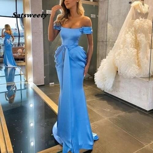 Long Mermaid Evening Dresses 2021 Off the Shoulder Robe De Soiree вечерние платья Vestido De Fiesta De Boda